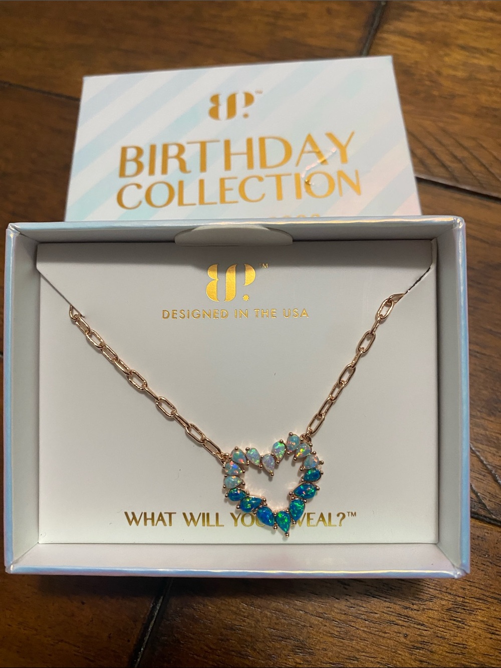 Bomb Party Birthday Collection October 2026 Necklace - Emerald Fire Opal - Rose